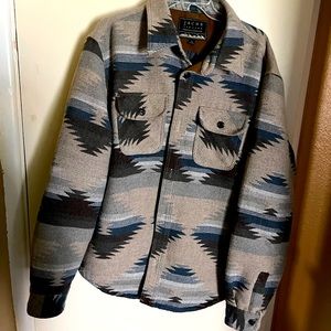 Jachs Taupe Aztec Wool Blend Shirt Jacket size XL